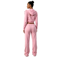 Ensemble de survêtement 2 pièces pour femme : sweat à capuche court à découpes au dos et pantalon de jogging large, tenue décontractée à manches longues, vêtements de sport personnalisés pour femme