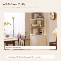 Étagère d'angle moderne avec rangement, étagères ouvertes et portes inférieures pour salon, chambre à coucher, meubles de maison