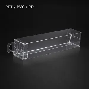 Custom Design Transparent Caja De Plastico Pet Pvc Box Clear Plastic Folding Box With Hanger For Fishing Lure