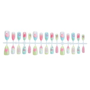 Uñas Postizas de Verano <span class=keywords><strong>con</strong></span> Diseño de Conchas Pintadas al Estilo Francés, Forma de Almendra, 30 Piezas, <span class=keywords><strong>con</strong></span> <span class=keywords><strong>Flores</strong></span> <span class=keywords><strong>y</strong></span> <span class=keywords><strong>Mariposas</strong></span> Tridimensionales - Product Image 5