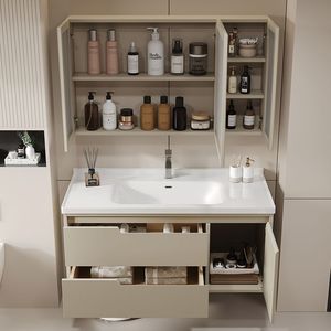 ตู้ห้องน้ำสีดำเคลือบเงาพร้อมกระจกอัจฉริยะแบบรังผึ้ง ไฟ LED สั่งงานด้วยระบบสัมผัส โครงสร้าง MDF คุณภาพระดับโรงพยาบาล - Product Image 6