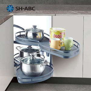 منظم خزانة مطبخ دوار حديث بطبقتين قابل للسحب من نوع SH-ABC - Product Image 2