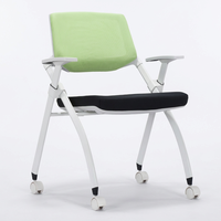 Chaise de formation moderne en tissu, pliable et à roulettes, pour salle d'école, hôtel, hôpital