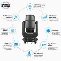 Projecteur à faisceau mobile extérieur 380W IP65 540 ° Pan 270 ° Projecteur de scène DMX512 à moteur triphasé inclinable