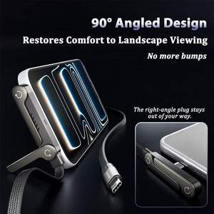 Nouveau <span class=keywords><strong>câble</strong></span> de charge rapide Type-C 2-en-1 tendance de 1,5 m (240 W) avec support de téléphone 90° °   Coude 360 °   Rotation multi-angle pour <span class=keywords><strong>iPhone</strong></span> - Product Image 5