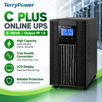 6KVA 10KVA Fasa Tunggal 192VDC UPS Online Konversi Ganda PF 1.0 LCD RS232 Cadangan Daya Asam Timbal untuk Server Telekomunikasi C6-10K