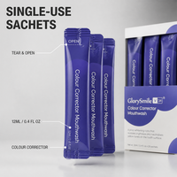 Bain de bouche violet 20 sachets pour voyage, avion, hôtel, articles de toilette, sans alcool, haleine fraîche menthe, OEM en vrac