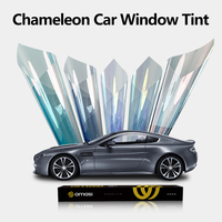 Film solaire automobile caméléon 99% IR 99% UV, teinte pour vitres de voiture 2,5 mil, isolation thermique élevée, changement de couleur, PET, garantie 10 ans