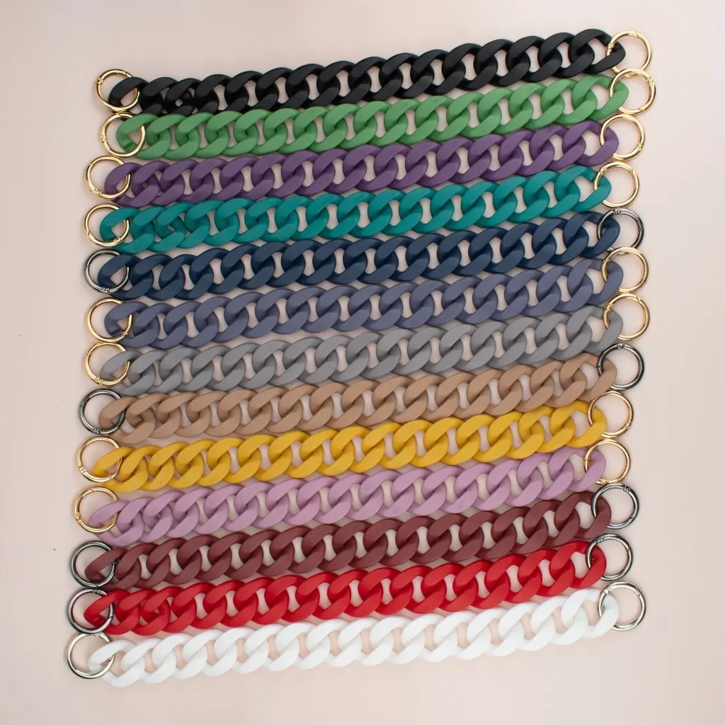 ZONESIN Fashion Multi Color Handtasche Matt Chunky Chain Blank Resin Bag Griff für Frauen
