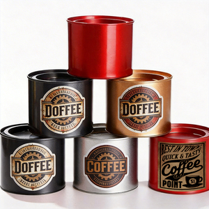 Boîte en fer blanc de luxe pour grains de café de qualité alimentaire, personnalisable, hermétique, avec valve de dégazage, pour le stockage en cuisine - Product Image 1