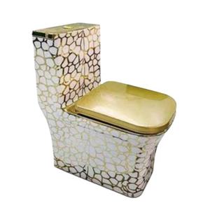 Inodoros de Diseño de Lujo en Dorado, Artículos Sanitarios Populares en el Medio Oriente, Inodoro de Una Pieza de Porcelana - Product Image 3