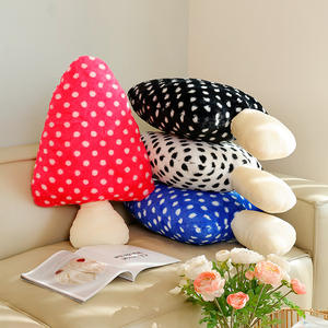 Фабричная плюшевая подушка-гриб в цветную полоску с милым принтом в горошек, для сна девочек, недорогая игрушка для автомата-хватайки, декоративная подушка для дивана и дома - Product Image 4