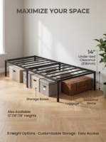 Offre Spéciale Usine : Cadre de Lit Simple en Acier au Carbone pour Maison en Location, Support de Matelas pour Chambre à Coucher