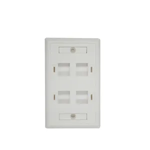 Bolein Four Ports Type Cat6/Cat7 Wall-plate RJ11/RJ45 Networking Faceplate With Cover