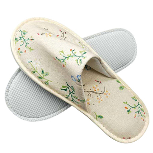 Chaussons de voyage jetables gris <span class=keywords><strong>en</strong></span> tissu brossé respirant avec semelle antidérapante <span class=keywords><strong>en</strong></span> EVA pour hôtel et automobile - Product Image 6