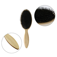 Brosse à cheveux en poils de sanglier naturel, outil de démêlement pour les cheveux, coussin ovale et lisseur, en Nylon