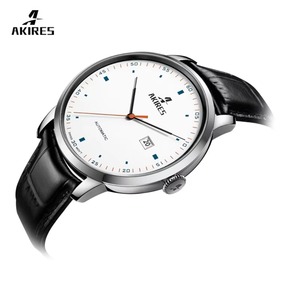 Reloj Analógico de Pulsera de Cuero Mecánico Automático para Hombre de Marca, Caja de Acero Inoxidable, Cristal de Zafiro, Resistente al Agua, Cronógrafo - Product Image 2
