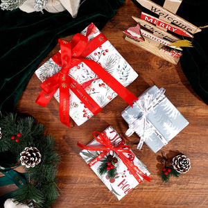High Quality Wholesale 80g 43*300cm Christmas <b>White</b> Lattice Tree Packaging <b>Paper</b> Gift <b>Wrapping</b> <b>Paper</b> - Product Image 4