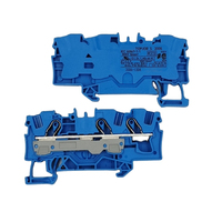 Morsetto a gabbia a innesto blu per guida DIN 6mm², 2 conduttori, nuovo di zecca, originale tedesco, in stock, 2006-1304