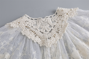 Korean Style Women Collar Shawl Scarf Elegant Embroidery Lace Pleated Lace-Up Bowknot Shoulder Wrap <b>Poncho</b> <b>Cape</b> - Product Image 4