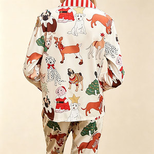 Pijamas Navideños para Mujer, Conjunto de Ropa de Dormir de Algodón y Bambú, Manga Larga, Traje de Noche Festivo, Pijama para Mujer - Product Image 3