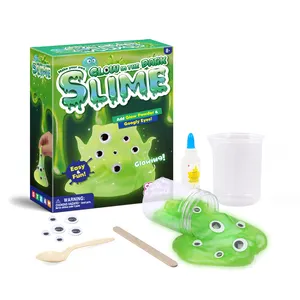 Okul tedarikçisi toksik olmayan balçık kitleri Playdough DIY kiti yeşil temizle balçık çocuk için karanlık balçık oyuncaklar kendi kızdırma yapmak