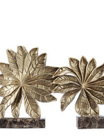 Décoration d'intérieur haut de gamme rétro et nostalgique, semi-fait main, en métal et marbre, motif feuille, provenant de Chine continentale, pour salon et bureau