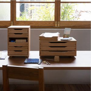 Storage Cabinet Flat File Cabinet Storage, Desktop Drawer Cabinet,Document <strong>Drawings</strong> All Solid Wood <strong>Office</strong> Mobile Drawer Cabinet - Product Image 4