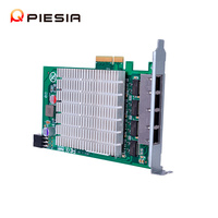 Tarjeta de red PCIe 2,0x4 4 4 puertos RJ45 POE 2500/1000/100/10Mbps tarjeta vertical Gigabit 1U servidor Ethernet PCI Express adaptador