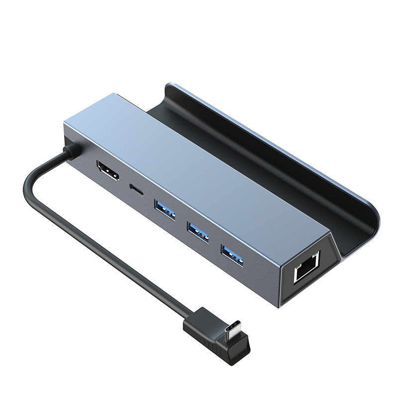 Multifunctional 6 Ports Type C HUB Steam Deck Docking With 4K@60hz PD 100W USB3.0 6 in 1 USB C HUB