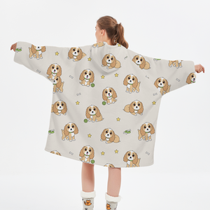 2024 새로운 제조 업체 개인 모피 개 디자인 푹신한 양털 편안한 웨어러블 자이언트 포켓 까마귀 담요 - Product Image 5