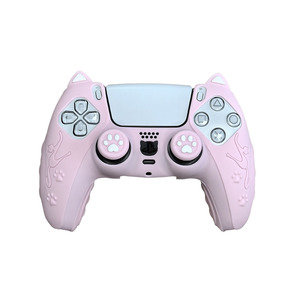 Silicone Case For Ps5 Controller Cat Ear Design With Joystick Cap Pink Protective <b>Shell</b> - Product Image 1