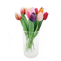 Vente en gros de fleurs de tulipes hollandaises réalistes de 36 cm de long, fleurs de tulipes d'intérieur