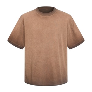 เสื้อยืดแขนสั้นผ้าฝ้ายแท้ 275 กรัม รุ่นใหม่ พร้อมเทคนิคการกระจาย<span class=keywords><strong>สี</strong></span>ที่ด้านหลังและขอบเสื้อแบบทำเก่า สำหรับผู้ชาย - Product Image 4