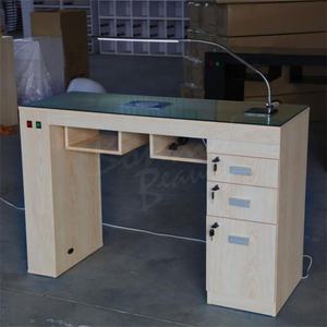 Mesa de Manicura Moderna de Lujo con Secador de Uñas, Mueble de Salón, Estación de Spa Portátil Negra con Reposabrazos Rosa - Product Image 2