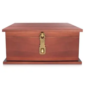 Rustikale große hölzerne Aufbewahrung sbox dekorative Geschenk boxen Andenken Aufbewahrung sbox mit Metall verschluss.