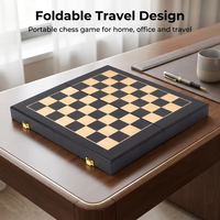 Jeu d'échecs Staunton avec plateau en bois et pièces en métal, jeu d'échecs international fait main et lesté pour la décoration de la maison ou comme cadeau