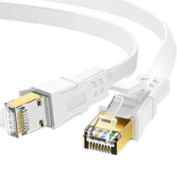 Cable Ethernet CAT8 D-Sunty S/FTP, Cobre Sólido 30AWG, Cable de Red Plano RJ45 de 4 Pares, 1m-8m, ROHS, Cable LAN