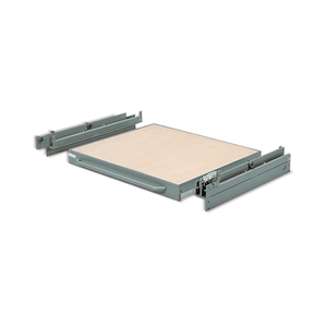 Plateau Fami à 4 côtés, plan de travail Multiplex System Ar avec tiroir télescopique, L1205 x P1045, couleur : Gris foncé RAL 7000 - Product Image 3