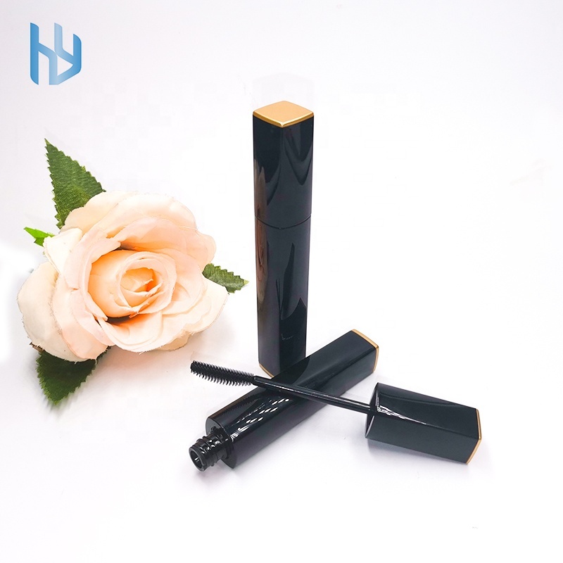 ABS Luxury Black Plastic Empty Private Label mascara Containers Tube Square Clear eyelash Tubes Custom Logo