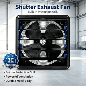 Ventilador Extractor de Cocina de 12 Pulgadas con Rejilla Negra, Silencioso <span class=keywords><strong>y</strong></span> <span class=keywords><strong>Potente</strong></span>, para Ventana, <span class=keywords><strong>Campana</strong></span> <span class=keywords><strong>Extractora</strong></span> Doméstica - Product Image 1