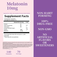 Gummies de mélatonine 10 mg saveur fraise personnalisées OEM – Soutien naturel du sommeil et de l'immunité, sans risque de dépendance, sans médicament, végétaliennes, pour adultes