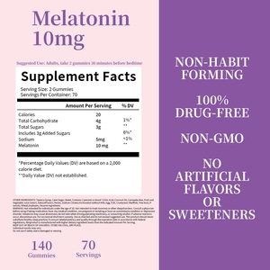 Gommose di Melatonina 10mg Personalizzate OEM al Gusto Fragola per Supporto Naturale al Sonno, Non Causa Dipendenza, Senza Farmaci, Vegane, Direttamente dalla Fabbrica - Product Image 4