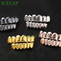 Grillz personnalisés en argent sterling 925 plaqué or blanc pour hommes, bijoux hip-hop raffinés, pas chers, 8 dents, bijoux Moissanite