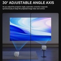 Proyektor Home Theater 4K, 800 ANSI Lumens Auto Focus Android 14 LED, 2000:1 Smart Portabel untuk Gaming Indoor Outdoor