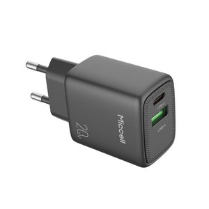 Chargeurs de téléphone Miccell 20W, <span class=keywords><strong>chargeur</strong></span> mural USB-C avec double port et charge rapide PD, comme adaptateur secteur pour <span class=keywords><strong>iPhone</strong></span>, <span class=keywords><strong>iPad</strong></span> et ordinateurs portables - Product Image 1