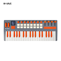 M-VAVE SMK-37 Elite MIDI-клавиатура - 37-клавишный портативный контроллер со встроенным синтезатором и RGB-пэдами, 16 пэдов, 8 энкодеров