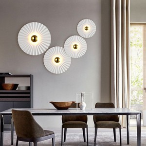 Modern Minimalist Chinese Origami Lotus <b>Leaf</b> Style Wall Lamp Creative Design for Living Room Dining Corridor Villa Showroom - Product Image 5