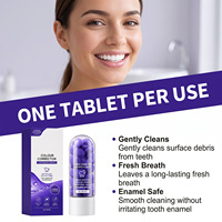 Sans logo, 30 comprimés de dentifrice correcteur de couleur saveur menthe, nettoyant, éclaircissant, blanchissant violet, OEM