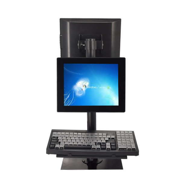 12'' 15'' 17'' Adjustable 75*75mm VESA Metal Supermarket Display POS Pole Stand Used Stock